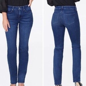 NYDJ Dark Wash Marilyn Straight Leg Jeans - 2